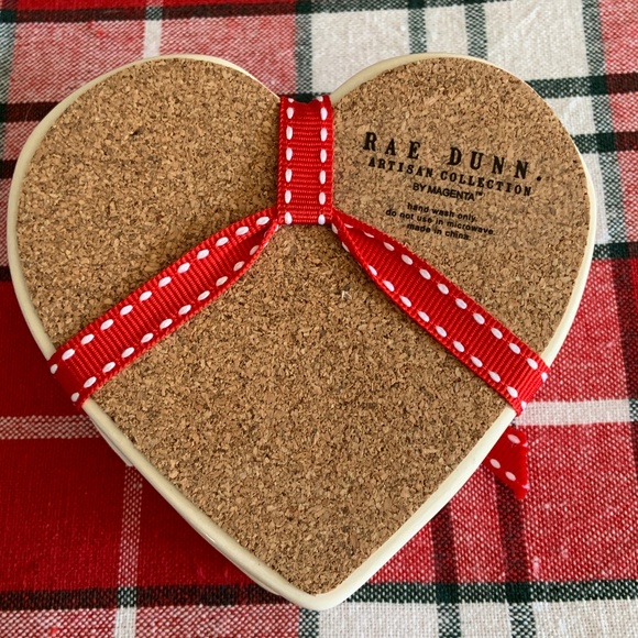 Rae Dunn LOVE Heart Shaped Coasters Set of 4 - Picture 4 of 4